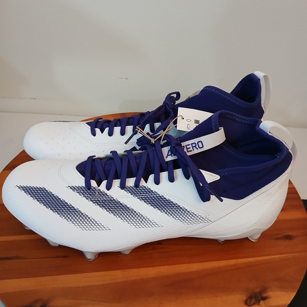 Adidas Football Cleats Mens 16 White‎ Purple Adizero Impact Outdoors Lasce Up